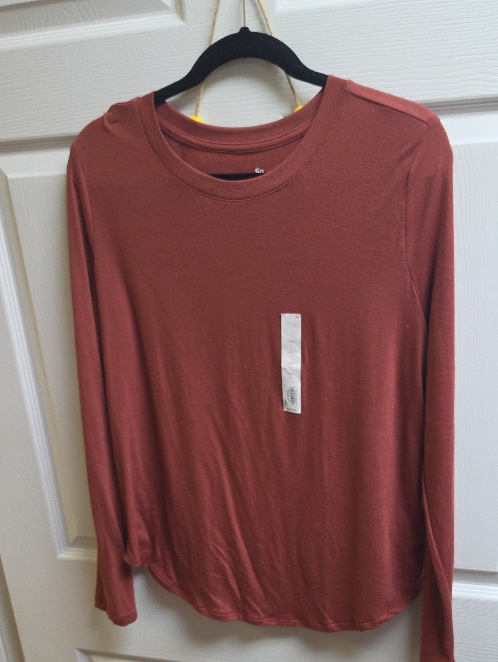SO Women's Long-Sleeve Crewneck Top - Rust